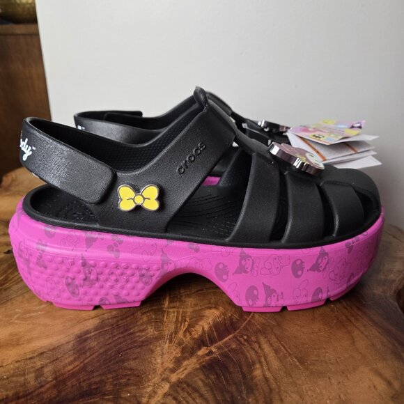 Crocs x Hello Kitty Platform Stomp Sandals Womens 9 Mens 7 Melody Kuromi Black - Picture 6 of 15